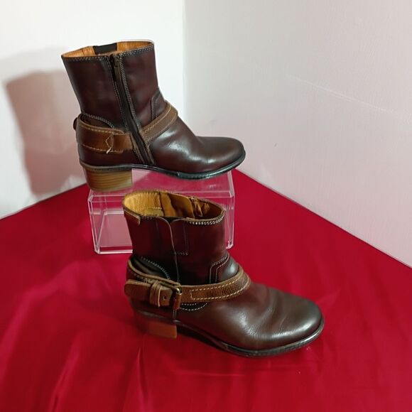 Pikolinos Women’s SZ 5 Euro 35 Round Toe Leather Ankle Boots Booties Brown - Picture 1 of 11